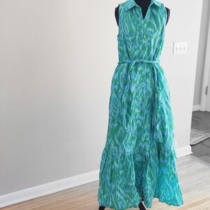 NWT Sugarlips Teal And green Patterned Maxi Dress